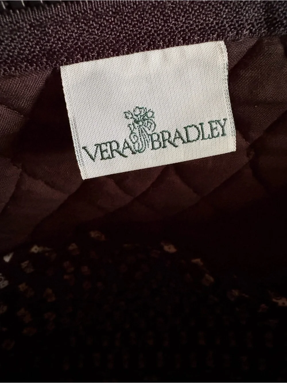 Y2K Vera Bradley Black and Brown Quilted Tote with Zebras